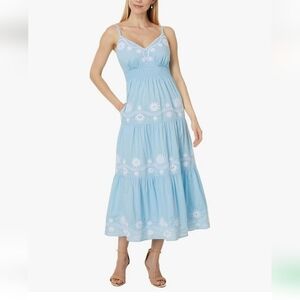 LILLY PULITZER AVIRY EMBROIDERED COTTON MIDI SUNDRESS